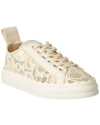 Chloé Lauren Lace & Leather Sneaker