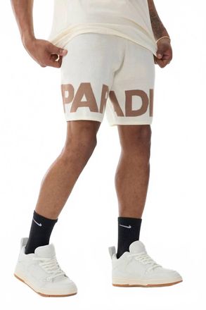 Jordan Craig Retro Paradise Knit Shorts In Cream