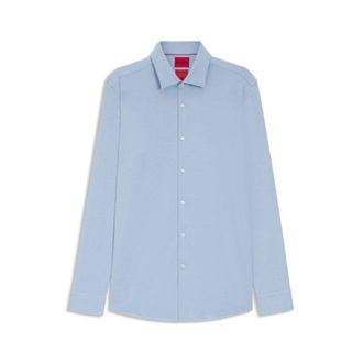 HUGO BOSS Melange slim-fit shirt in cotton-blend jersey
