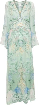 Camilla floral silk maxi dress - women - Silk/Silk - M - Green