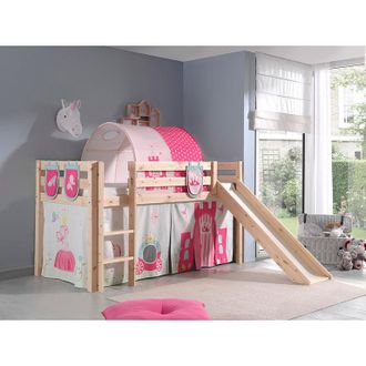 Les Tendances Cama De Media Altura 90x200 Con Tobog&aacute;n, Somier Y Funda Princesa Vipack Pino - Madera