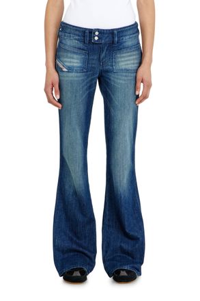 Diesel Bootcut Jeans Low Waist D-Hush - Jeans - Woman - Blue