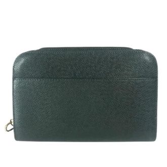 Louis Vuitton Pre-owned Taiga Leather Clutch Pouch - Heren - Pre-owned - Groen - Maat: ONE Size Leer