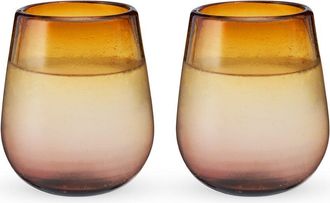 Twine Set Of 2 El Ocaso Recycled Stemless Wine Glasses