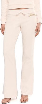 Juicy Couture Heritage Low Rise Track Pants With Contrast Rib Womens Clothing Soft Glow : LG (US 10-12) 32.5, Cotton/Polyester