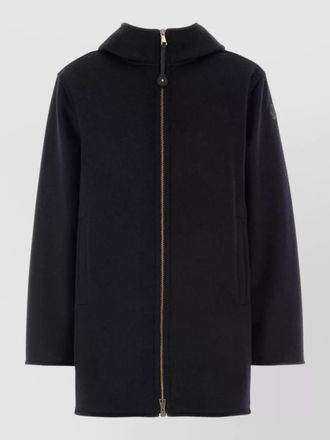 Moncler wool blend hooded hemiptere jacket coat
