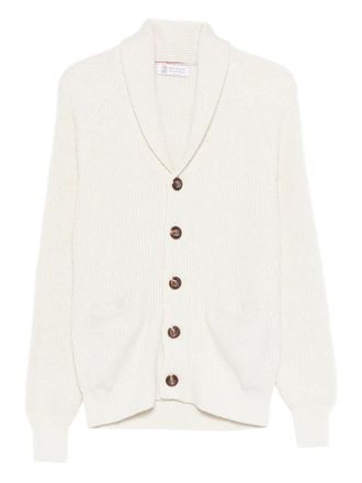 Brunello Cucinelli ribbed cardigan - Neutrals