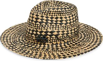 Ruslan Baginskiy Rhomboidal Straw Hat in Beige/Black at Nordstrom, Size X-Small