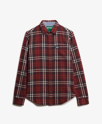 Superdry Langarmhemd SUPERDRY L/S COTTON LUMBERJACK SHIRT, Herren, Gr. XXL, N-Gr, frontier check rot, Web, Obermaterial: 100% Baumwolle, kariert, regular fit, 