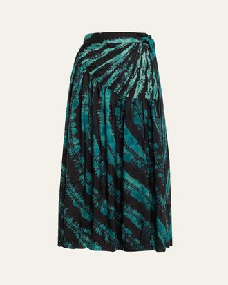Ulla Johnson Freya Shibori Tie-Dye Midi Skirt