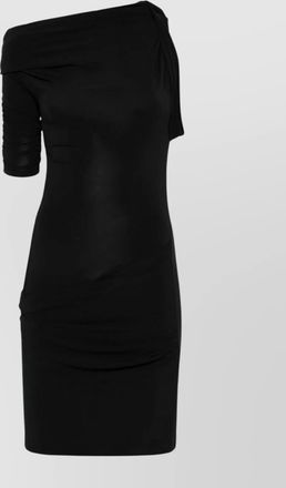 Jacquemus draped one-shoulder short-sleeve mini dress