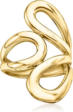 Ross-Simons Italian 18kt Gold Over Sterling Abstract Floral Ring