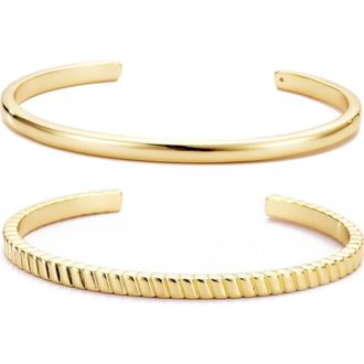 Adornia Set of 2 Cuff Bracelets in Gold at Nordstrom Rack