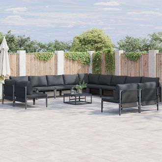 Berkfield Home Garden Sofa Set 13 pcs Anthracite Steel