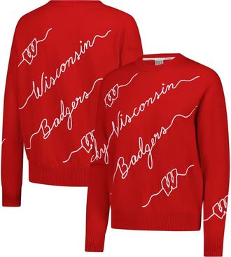 KADYLUXE Womens Red Wisconsin Badgers Love Note Embroidered Pullover Sweater at Nordstrom, Size X-Large