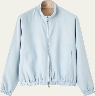 Loro Piana Mens Linen Bomber Jacket