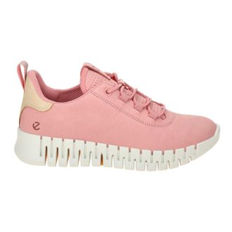 Ecco Ecco Gruuv Nubuck Leather Womens Fashion Trainers - Old Rose Powder - Size:UK 6.5-7