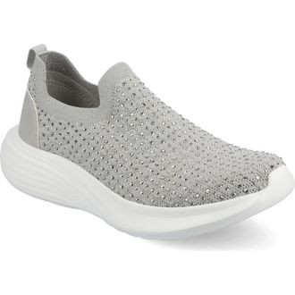 Journee Collection Linnea Knit Sneaker in Grey/bling at Nordstrom Rack, Size 6.5