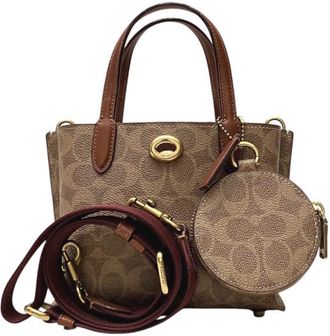 Coach Brown Pvc Leather Shoulder Bag Tote Bag (Pre-Owned)