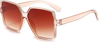 Generic Mens Square Sunglasses Outdoor Vacation Large Frame Sports Sun Glasses(Orange)