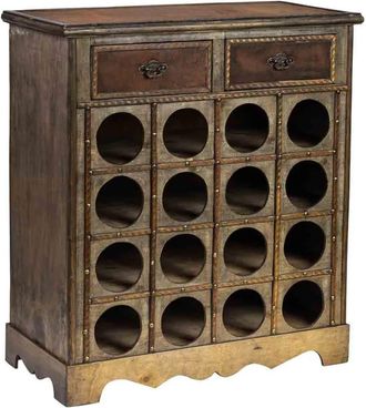 Wanderlust Deco Mueble botellero de madera 63 x 31 x 70h cm