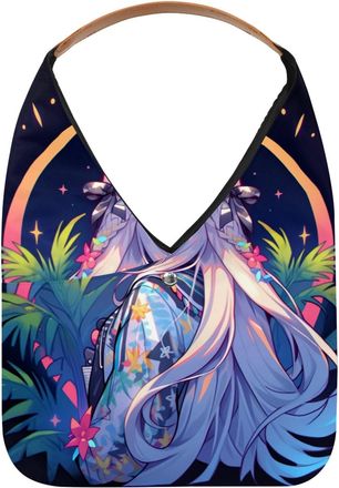 Generic Flamingo Girl Reusable Lightweight Grocery Bags - Foldable Into Compact Pouch, Washable & Sturdy, Multipurpose for Shopping and Travel