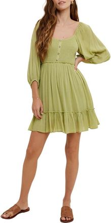 Wishlist Balloon Sleeve Minidress in Lime at Nordstrom Rack, Size Medium