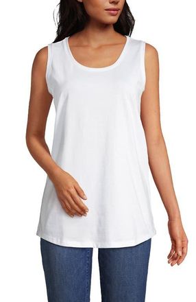 Lands End Supima Cotton Tunic Tank Top in White at Nordstrom, Size X-Small P