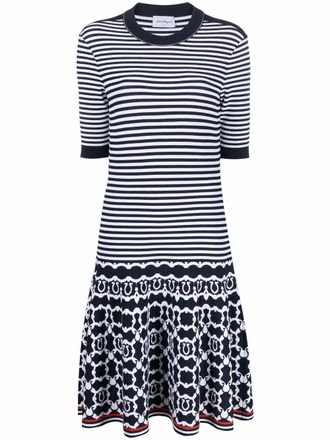 Ferragamo Gestreepte midi-jurk - Blauw