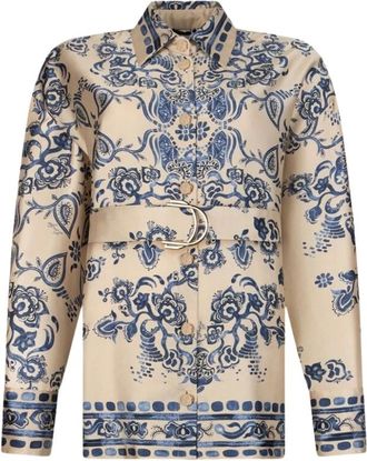 Liu Jo Better Shirt - Dames - Blouses & Shirts - Blauw - Maat: XS Zijde