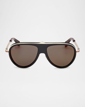 Christian Louboutin Aviator Metal Sunglasses