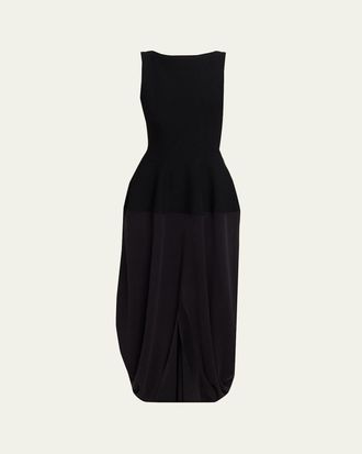 Proenza Schouler Sukki Sleeveless Draped Cocoon Midi Dress