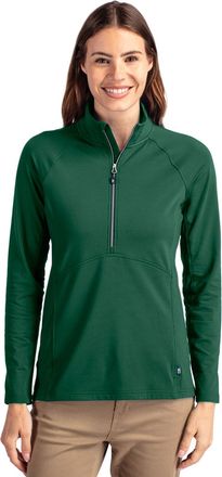 Cutter & Buck Adapt Eco Knit Stretch Recycled Womens Half Zip Pullover Jacket