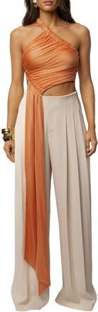 JLUXLABEL Spotlight Draped Top in Peach at Nordstrom, Size X-Large