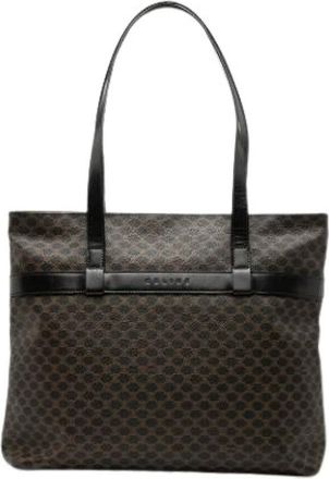 Celine Pre-owned Coated Canvas Tote - Dames - Vintage Shopper - Zwart - ONE Size - Leer - Vintage