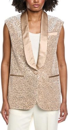 PESERICO Velvet Sequin Silk-Blend Waistcoat