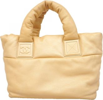 Chanel Champagne Gold Leather Tote Bag (Pre-Owned)