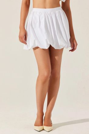 Astr Libi Bubble Mini Skirt In White