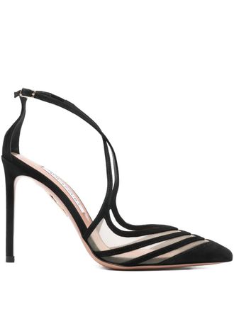 Aquazzura point toe strap heels - Zwart