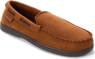 Dearfoams Keaton Microsuede Moccasin Slipper in Tan at Nordstrom, Size X-Large