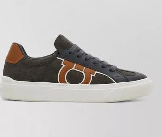 Ferragamo leather lace-up sneakers