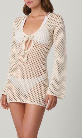Shoshanna Guerite Mesh Mini Cover Up in Ivory at Nordstrom, Size X-Small