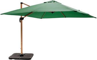 Oviala Parasol de 3x3m y 4 losas para llenar con efecto madera verde cactus
