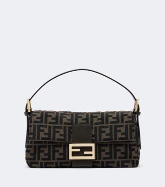 Fendi Baguette 26424 Small canvas shoulder bag