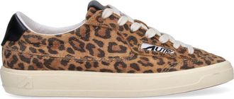 Autry Brown Windscape Animal Print Low-Top Sneakers