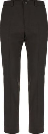 Gucci Slim-fit Trousers, male, Brown, Size: M Wool Gabardine Pant with Logo