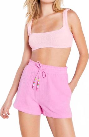 Lisa Todd Flutter High Waist Short In Party Pink
