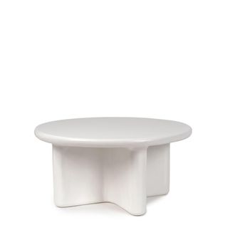 Koketto Home Mesa de centro redonda blanca de 80 cm