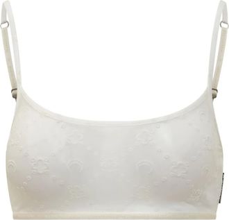 Marine Serre Reggiseno con motivo jacquard - Bianco