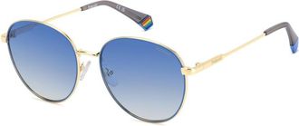 Polaroid Polarized Blue Shaded Round Unisex Sunglasses PLD 6215/S/X 0LKS/Z7 56